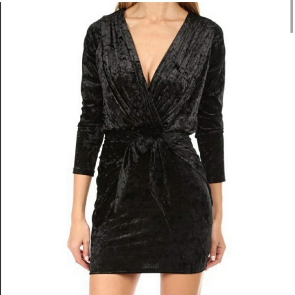 MISA Los Angeles Ophelie dress, Black velvet, Large